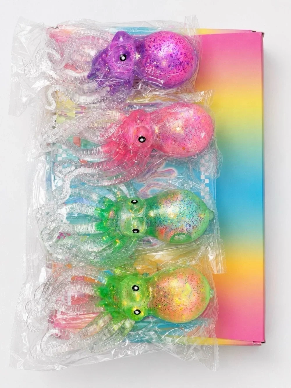 Colorful Glitter Squishy Octopus Toy